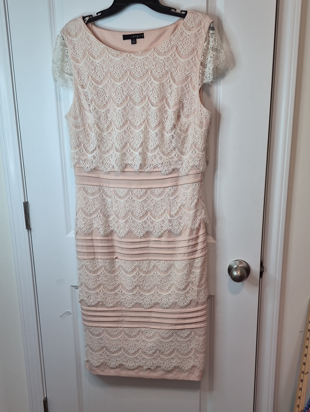 Alegria Blush Pink Lace Midi Dress Size 16